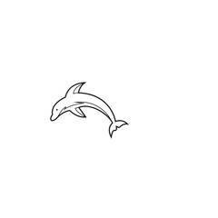 Wall Mural - dolphin logo design, abstract vector illustration