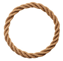 Circle Made From Nautical Rope Transparent On White Background