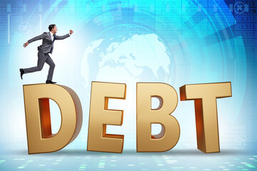 Wall Mural - Debt and loan concept with large letters