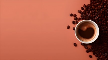 Poster - cup of coffee with beans