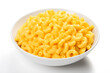 bowl of macaroni cheese isolated on white