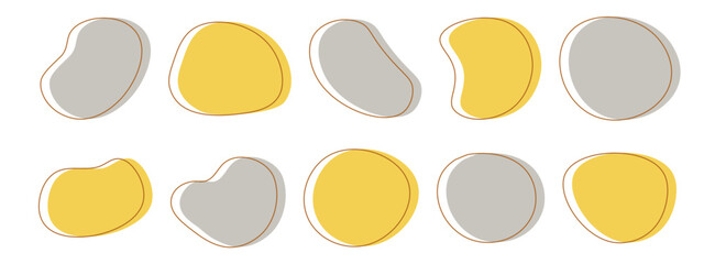 Wall Mural - かわいい抽象的なゆるゆるフレーム 流体シェイプ　流動体　Set of cute abstract shapes.Vector loose frame.