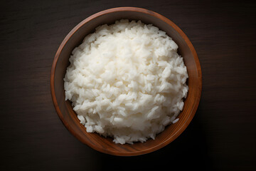 Wall Mural - studio shot of rice in a bowl