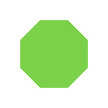 Green Octagon Basic Simple Shapes Isolated