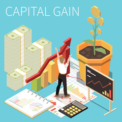 Sticker - Financial Management Isometric