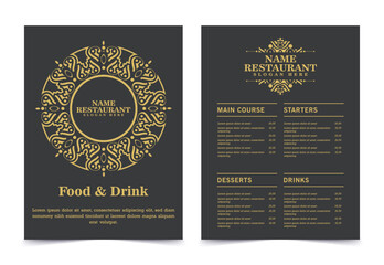 Wall Mural - Menu Layout with ornamental Elements