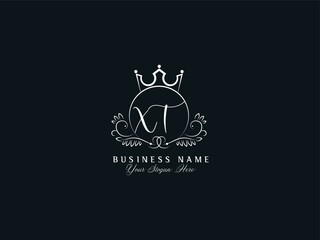 Wall Mural - Initial Xt Logo Vector, Simple Stylish Xt tx Crown Logo Icon