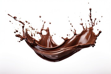 Wall Mural - dark chocolate splash isolated on white background