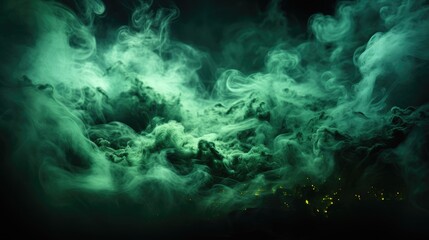 Wall Mural - Pine green Smoke , Macro shot , Color Gradient, Background HD