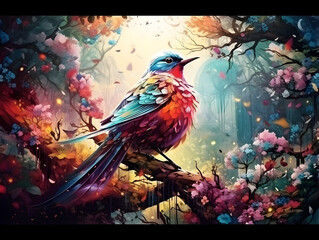 Canvas Print - Amazing printing art of colorful nature