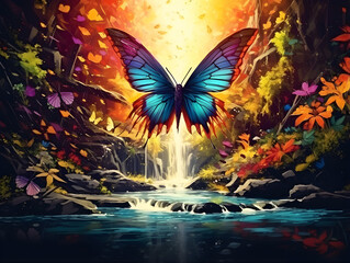 Canvas Print - Amazing printing art of colorful nature