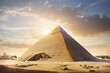 pyramid of Giza at sunrise of the daytime background photo