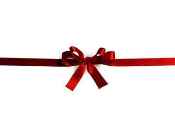 Sticker - Shiny red satin ribbon bow