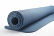 3D rendering of blue yoga mat for exercise on white background. Generative AI