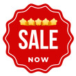 © RHB-DESIGN - SALE NOW 5 stars red sticker stamp sign