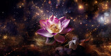 Fototapeta Kwiaty - lotus flower in the pond, a lotus flower blended with an orchid galactic 