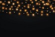 Christmas Lights Border Vector Isolated On Dark Background With Copy Space Mockup