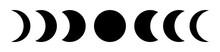 Black Silhouette Moon Phases Lunar Eclipse Illustration Decoration
