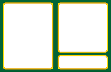 Wall Mural - vector golden border frames. yellow shapes on green background. for laser cutting, as elegant vintag