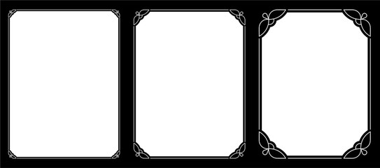 Wall Mural - photo portrait frame borders. vector vintage poster, invitation, certificate, business card, or menu