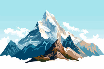 Wall Mural - Himalayas vector flat minimalistic isolated vector style illustration