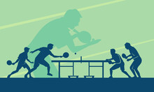 Premium Illustration Of Table Tennis Or Pingpong Players Playing Together Best For Your Digital Graphic And Print	