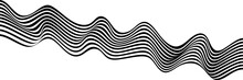 Abstract Wavy Background. Wavy Optical Art Stripes Or Lines On White.