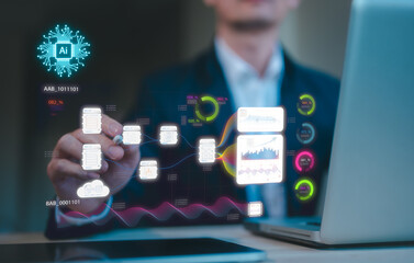 Digital transformation technology strategy, IoT, internet of things. transformation of ideas and the adoption of technology in business in the digital age, enhancing global business capabilities. Ai..