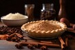 freshly grated nutmeg next to an unbaked pie