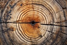 Growth Rings On A Tree Trunk Seen In Cross-section