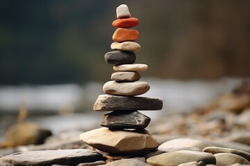 Sticker - stacked stones with the smallest at the bottom