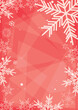 red a4 christmas banner with beautiful white snowflakes - vector background