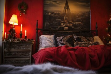 Canvas Print - closeup christmas album cover in a bedroom setting