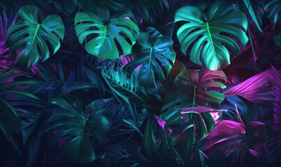 Wall Mural - Tropical leaves wallpaper.