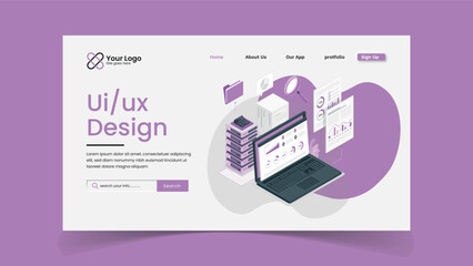 Vector UI UX Landing Page Design Template