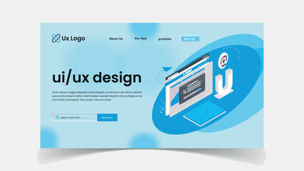 Vector UI UX Landing Page Illustration Template