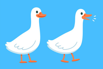 Wall Mural - Cartoon goose standing and walking