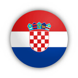 Fototapeta Paryż - Flaga Chorwacji Przycisk. Chorwacja Przycisk
