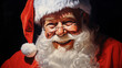Cheerful Strokes of Yuletide: 50's Santa Painting, Generative AI