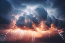 A Close-up Of A Thunderhead Cloud With Lightning Streaks, Capturing The Dynamic Energy Of A Thunderstorm, Love And Creation