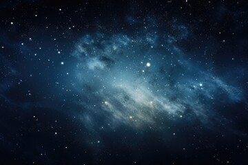 Canvas Print - a stunning image of a blue galaxy with stars in the background. perfect for space enthusiasts and as