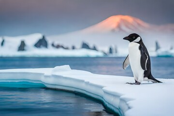 Canvas Print - penguin in polar regions