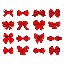 Set Of Red Bows