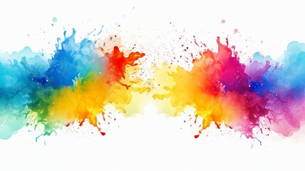 Fototapete - Watercolor Background with Splashes of Color