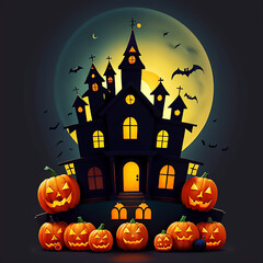 Halloween pumpkin head jack lantern background.ai generated