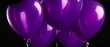 Purple balloons on plain black background from Generative AI
