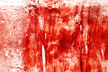 Wall Mural - Grunge scary red concrete. Red paint on concrete wall. Red blood on old wall for halloween concept.