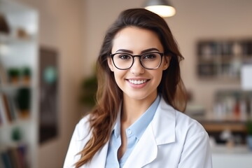 Young white woman wearing doctor uniform and stethoscope with a happy smile. Lucky person