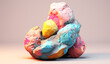 Rock toy in soft colors, plasticized material, educational for children to play. AI generated