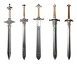 Knight Sword Set Isolated on Transparent Background
